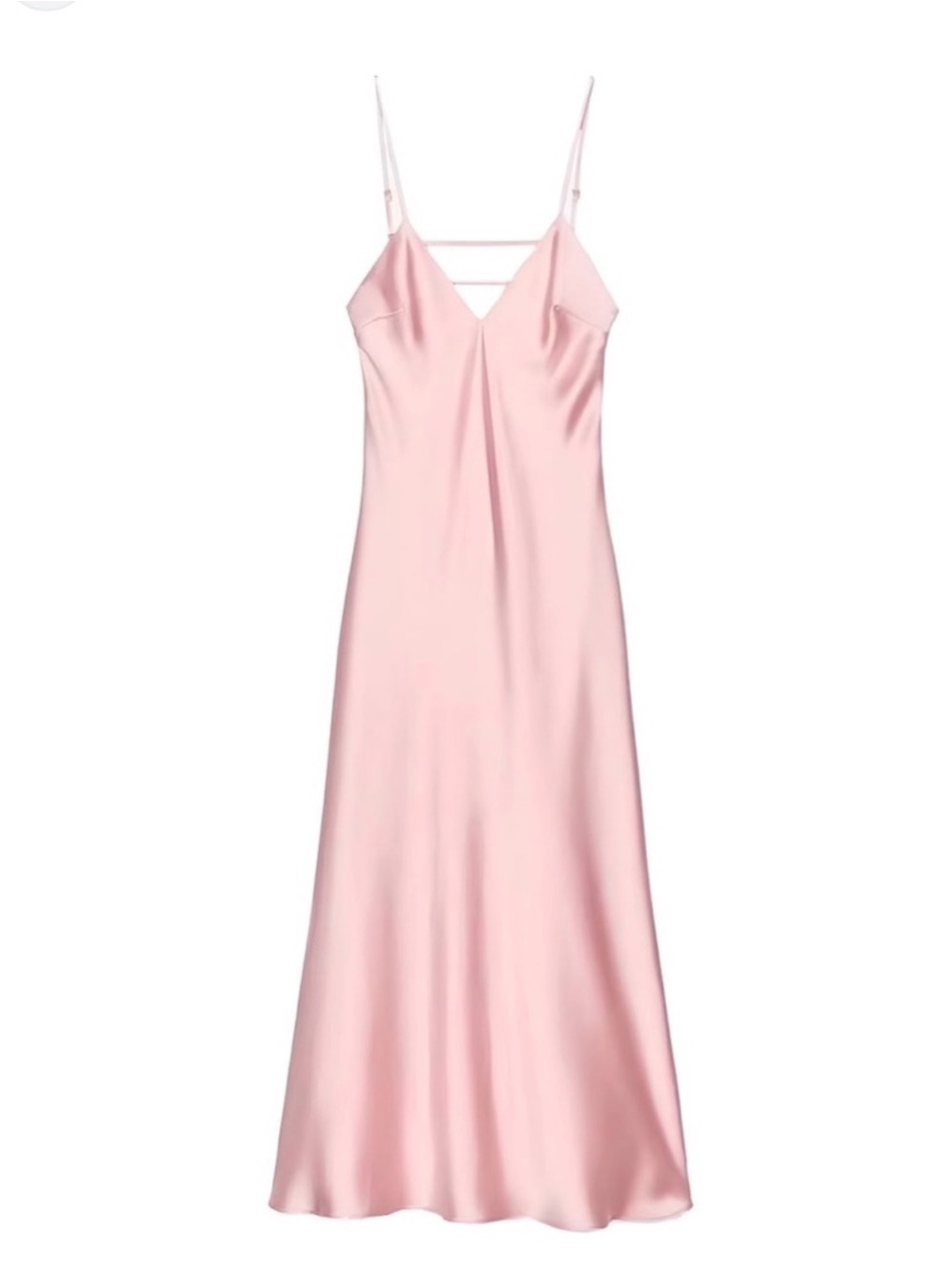 Nwt- Zara- satin effect midi slip dress -M